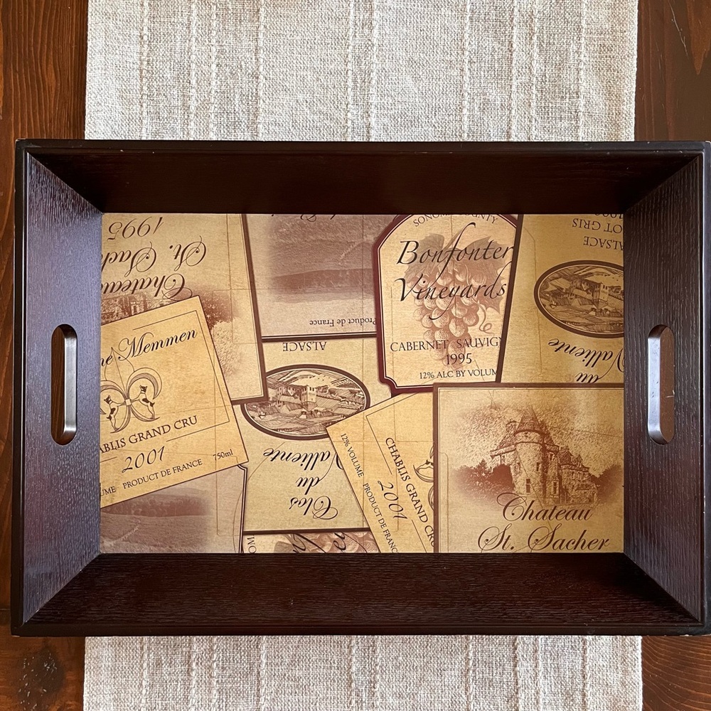 Pottery Barn Wine Label Tray